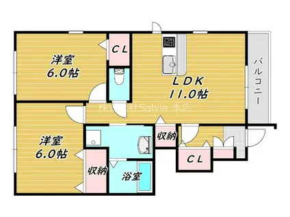 メゾンリュミエール(2LDK/1階)の間取り写真