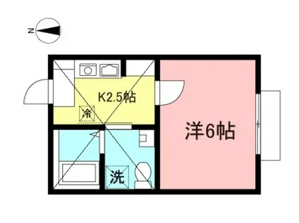 ポートウエスト生田(1K/2階)の間取り写真