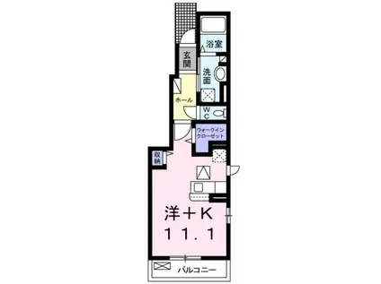 リントリーハウスII(ワンルーム/1階)の間取り写真