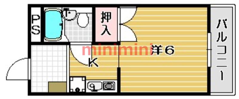イーストヴィレッジ茨木(1K/3階)の間取り写真