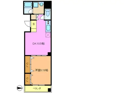 グランステーツ業平(1LDK/5階)の間取り写真