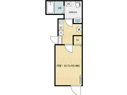 ヴェール立花(1K/1階)の間取り写真