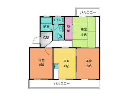 リヴェールヤマグチ(3DK/3階)の間取り写真