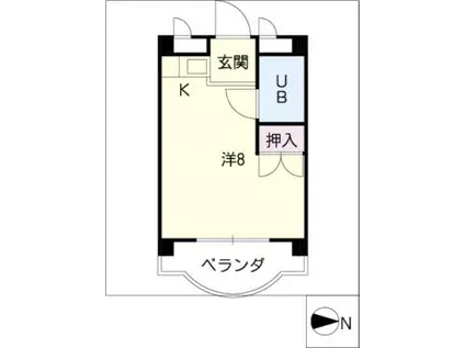 メゾン河合(ワンルーム/2階)の間取り写真