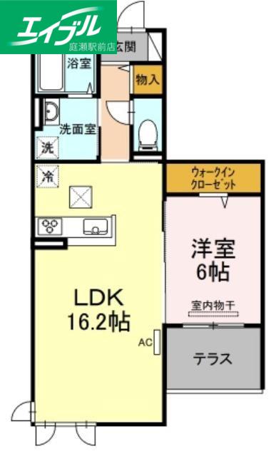 カトーナヴィラ(1LDK/1階)の間取り写真