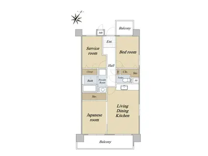 シャルマンドミール(2SLDK/2階)の間取り写真