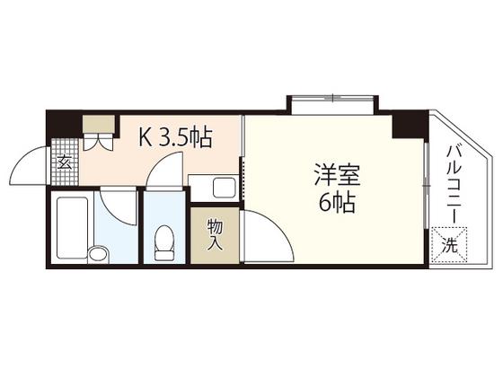 ソアール矢野(1K/5階)の間取り写真