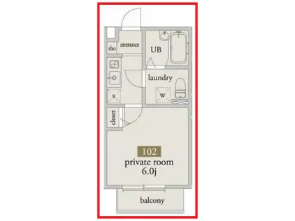 エクラス北千住(1K/1階)の間取り写真