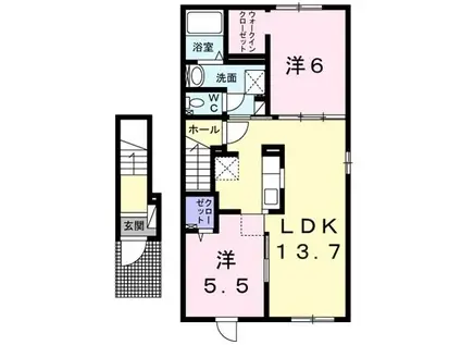 プランドール・J(2LDK/2階)の間取り写真