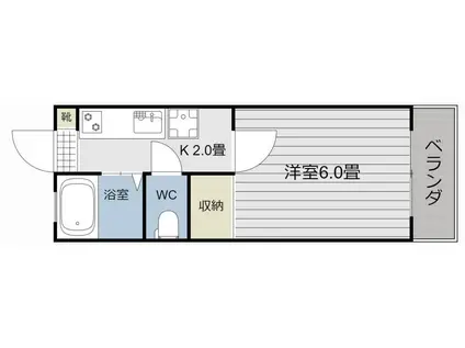 エントピア鴨池II(1K/5階)の間取り写真