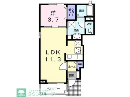 ポライトツリー(1LDK/1階)の間取り写真