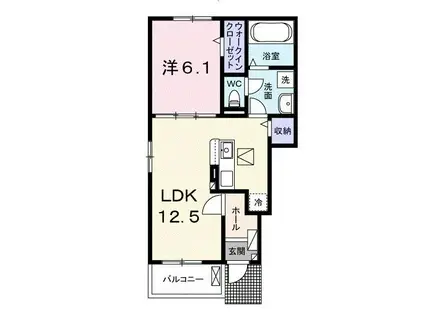 フォーリストIV(1LDK/1階)の間取り写真