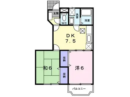 すえひろ弐番館(2DK/1階)の間取り写真