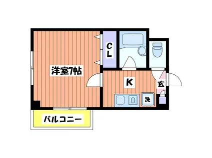 桜プリズム(1K/4階)の間取り写真