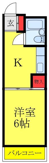 梨苑マンション(1K/2階)の間取り写真