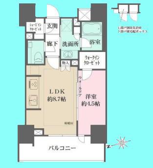 ザ・パークハウス品川荏原中延(1LDK/9階)の間取り写真