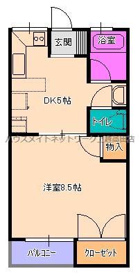 ハイツ25(1DK/1階)の間取り写真