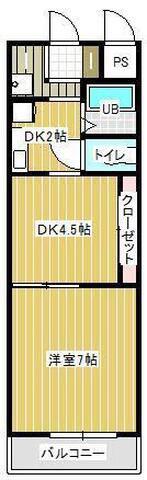 サンセール宇多津II(2K/4階)の間取り写真