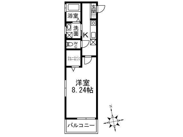セントリアパーク(1K/2階)の間取り写真