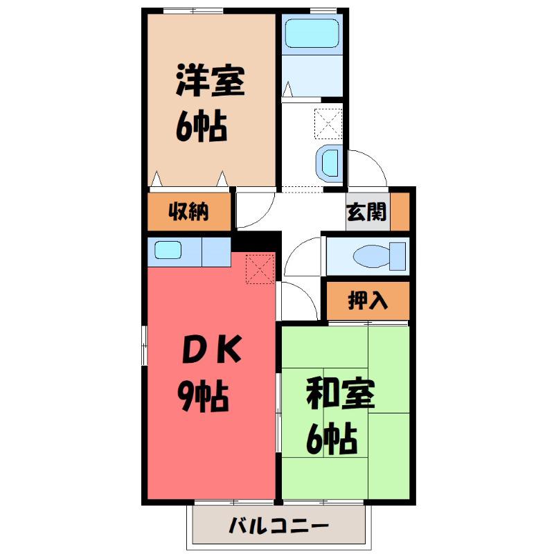 メゾンブランシェA(2DK/1階)の間取り写真