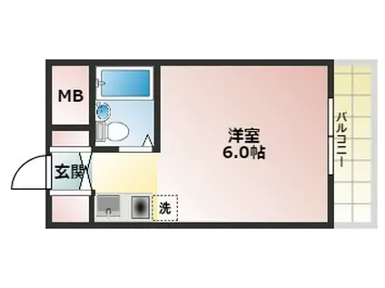 スプリングハイツ5(ワンルーム/3階)の間取り写真