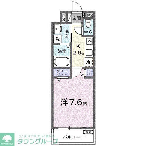 ヒカルサ熊谷サウス(1K/3階)の間取り写真