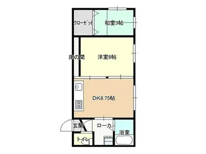 ふきよせマンション(2DK/2階)の間取り写真