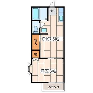 ファミーユ伊勢原(1DK/2階)の間取り写真