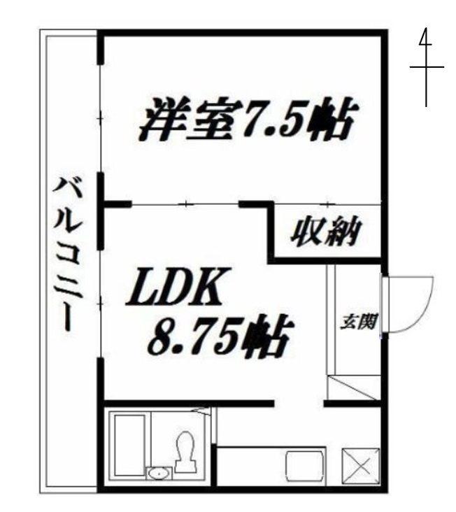 A-LIFE葵東(1DK/4階)の間取り写真