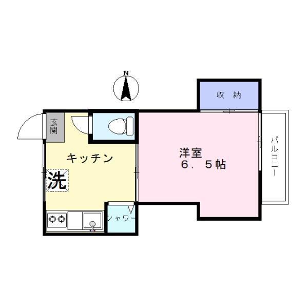 旗の台コーポA棟(1K/2階)の間取り写真