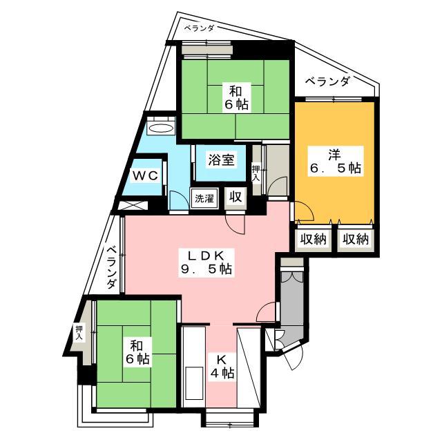 マンション・フルファウント(3LDK/3階)の間取り写真