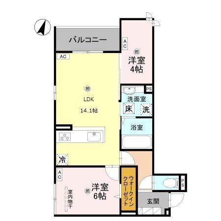 グランヴェールVII(2LDK/3階)の間取り写真