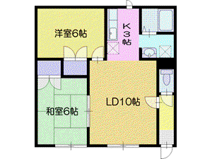 フロンティア池田(2LDK/2階)の間取り写真