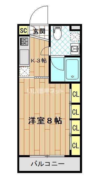 KS CITY 1(1K/2階)の間取り写真