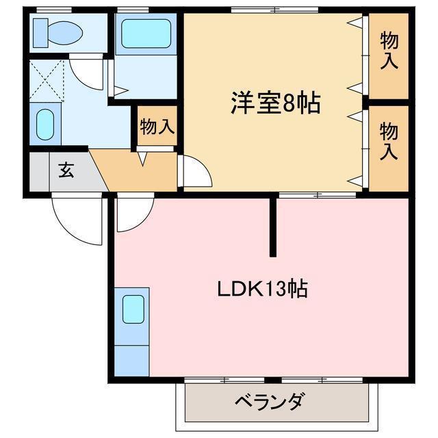 ヴィラアスカIII(1LDK/2階)の間取り写真
