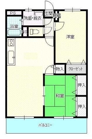 エステート久保(2LDK/2階)の間取り写真