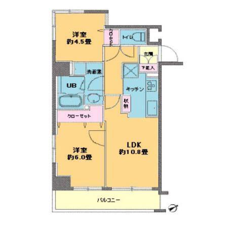 カスタリア浅草橋(2LDK/8階)の間取り写真