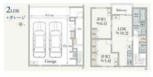 MOTO GARAGE(2LDK/2階)の間取り写真