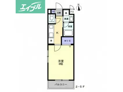 ミモザヒルズ岡山医大南(1K/1階)の間取り写真