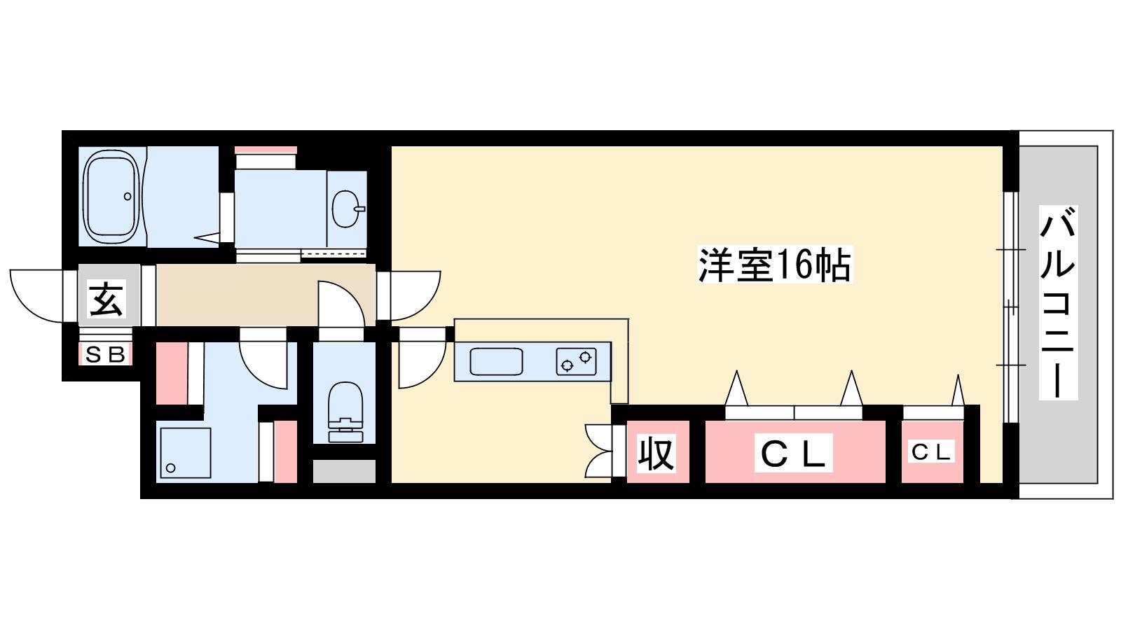 プリンスコート新高(ワンルーム/3階)の間取り写真