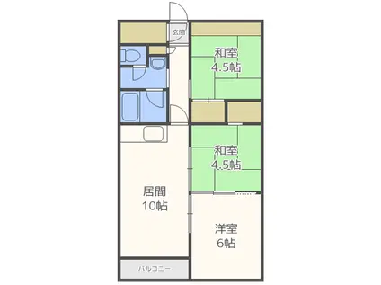 スマイル小林(3LDK/3階)の間取り写真