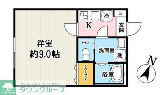 キャメル川越稲荷町(1K/2階)の間取り写真