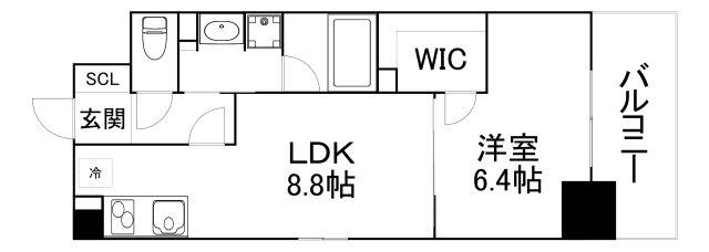 アプリーレ堺筋本町(1LDK/5階)の間取り写真