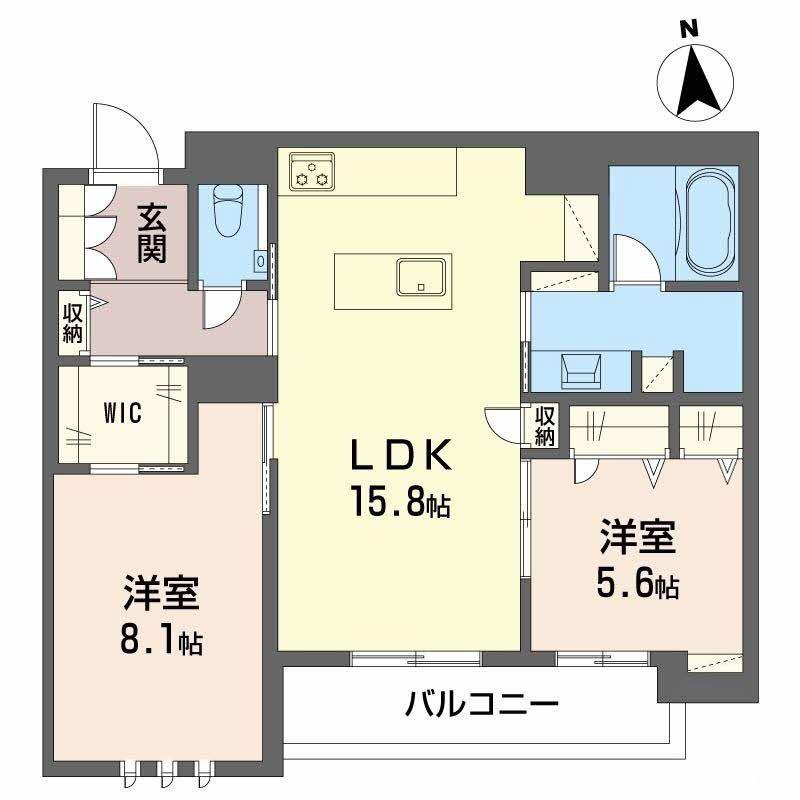 GREEN FOREVER 桜山(2LDK/3階)の間取り写真