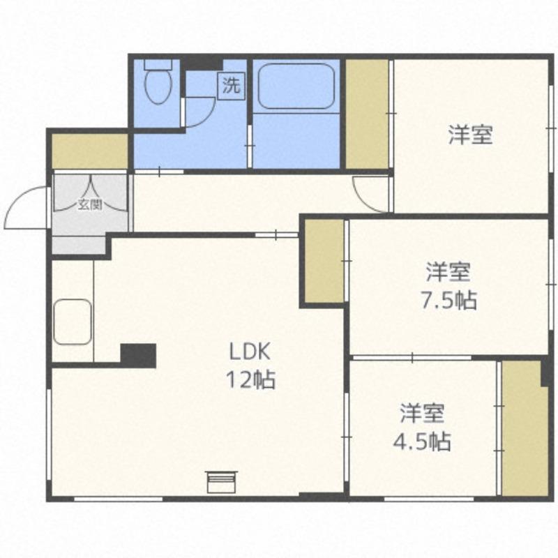 第5コスモハイツ(3LDK/1階)の間取り写真