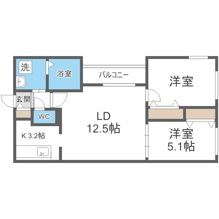 ESSENCE24E(2LDK/2階)の間取り写真