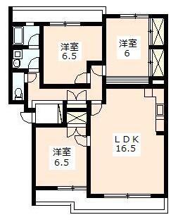 クレッセント佐鳴台(3LDK/2階)の間取り写真
