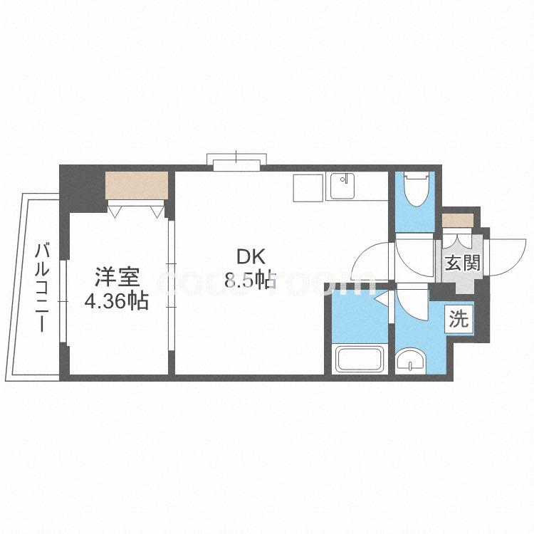 シェリロ神山(1LDK/12階)の間取り写真