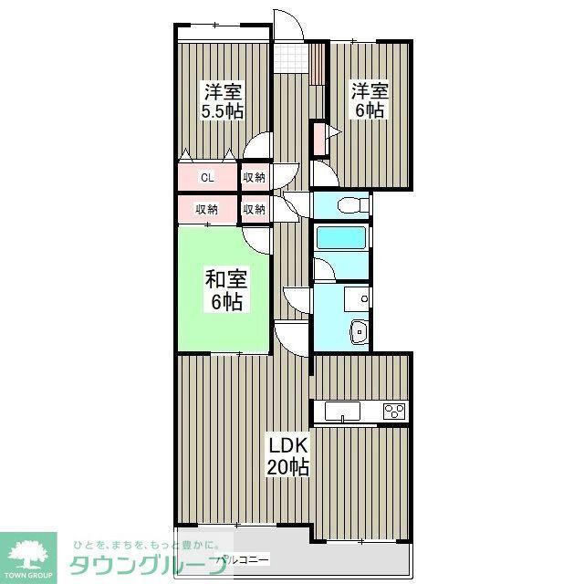 読売ランド第一マンションズ(3SDK/2階)の間取り写真