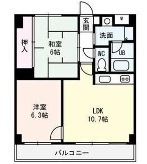 ルミエール(2LDK/4階)の間取り写真
